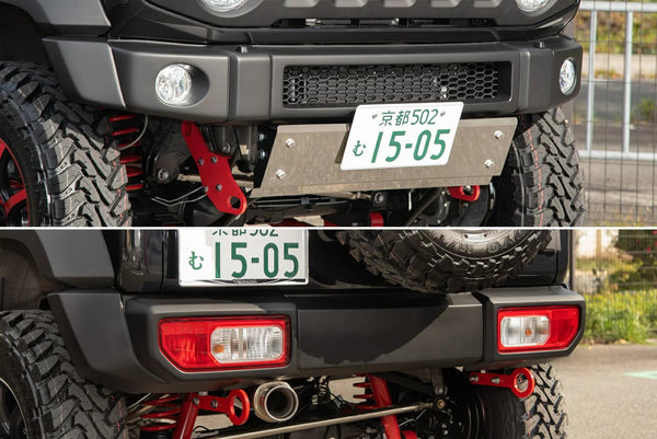 HBF Type S Wide FRP bumper Full Set Kit for JB74W with Gloss Black Printed